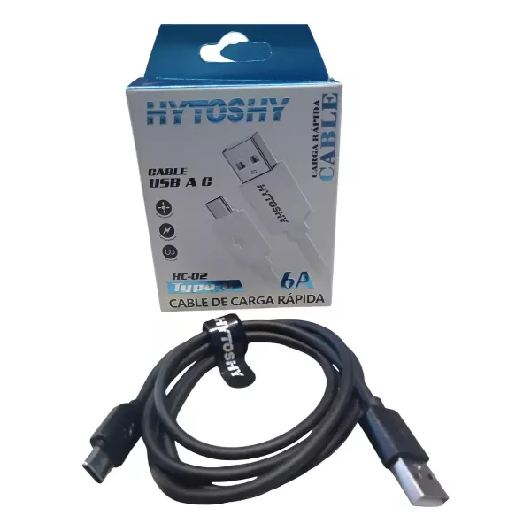 Cable USB A a C HYTOSHY CARGA RAPIDA 6A 1M