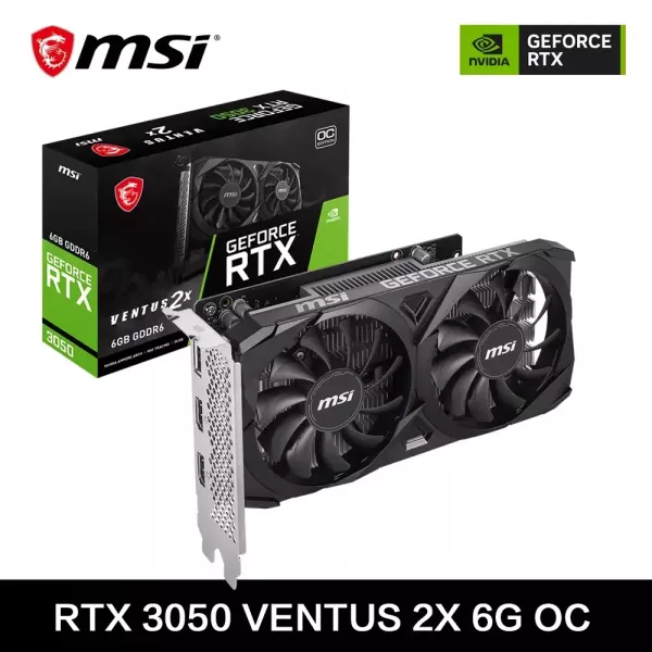 PLACA DE VIDEO MSI GEFORCE RTX 3050 6GB GDDR6 VENTUS 2X OC