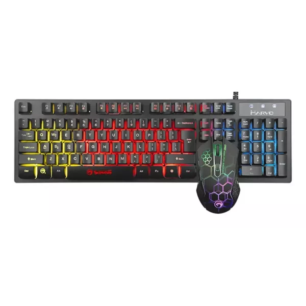 Combo Marvo Km409 Teclado Mouse Led 7 Colours 3200dpi