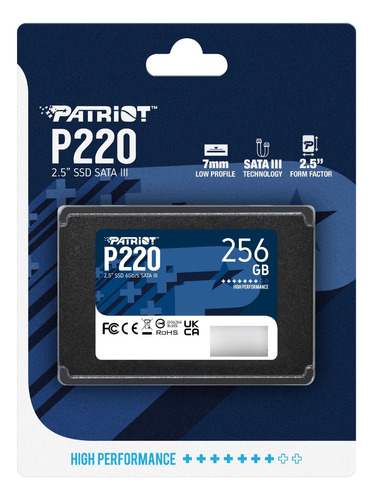 DISCO SSD Patriot P210 256GB Sata Iii, 2.5, 6 Gb/s, 500 MB/s
