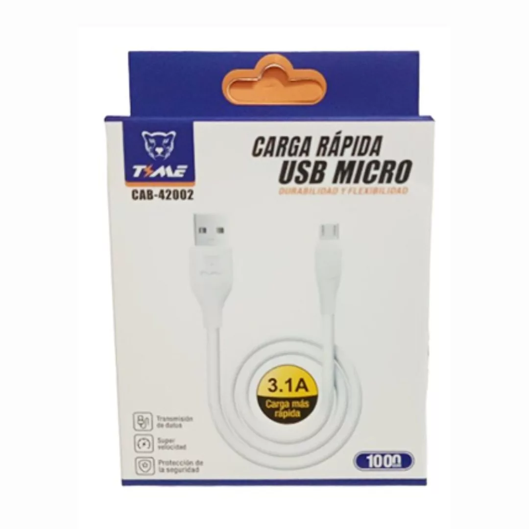 Cable MICRO USB V8 Tiempo 3.1A