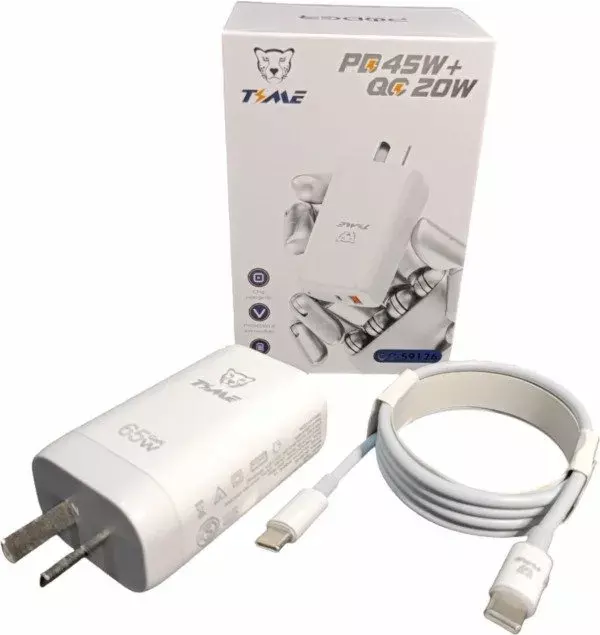 Cargador Time PD 45w + QC 20w