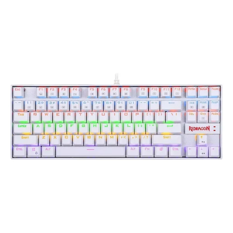 Teclado Mecanico Redragon Kumara K552 Rainbow White Outemu RED ESP