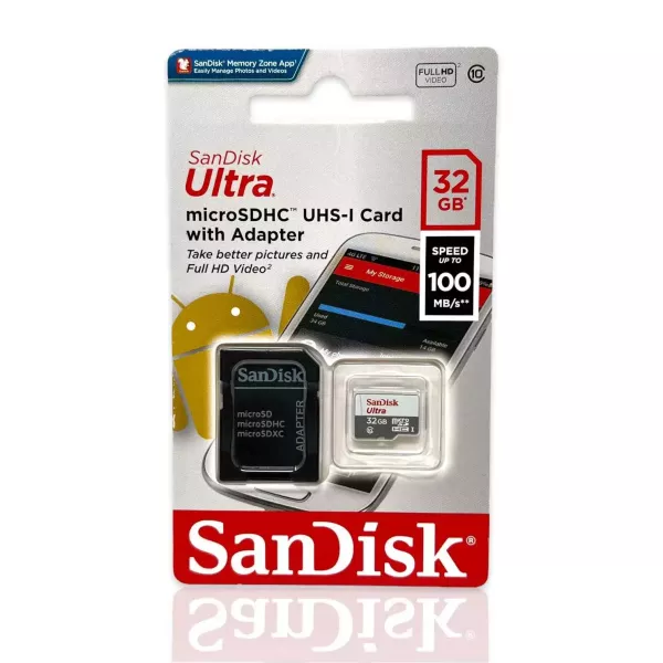 MICROSDHC  32GB SANDISK  ULTRA 100MB/S / CARD ADAPTER