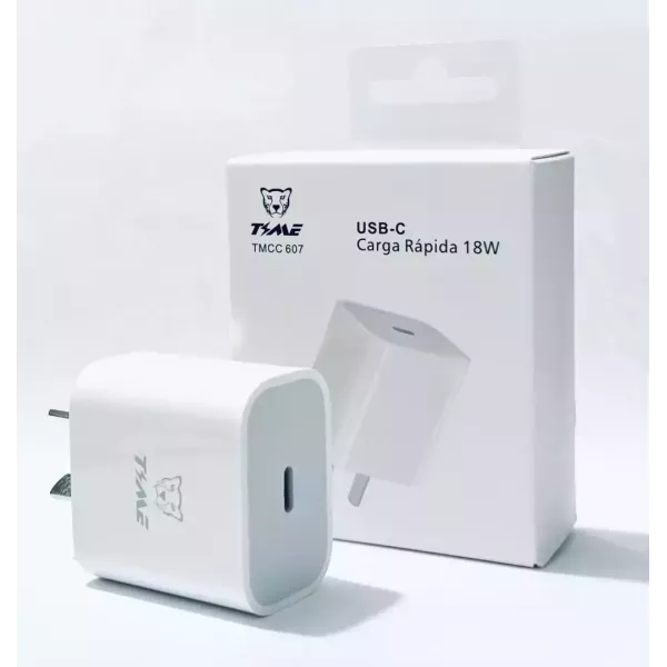 Cargador TIME 18W Tipo C  "5 y 9v " Buena Calidad