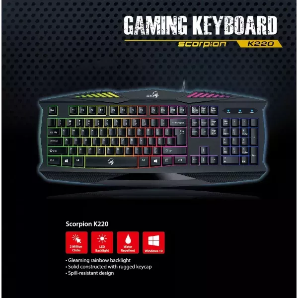 TECLADO GENIUS GX GAMING SCORPION K22O RGB