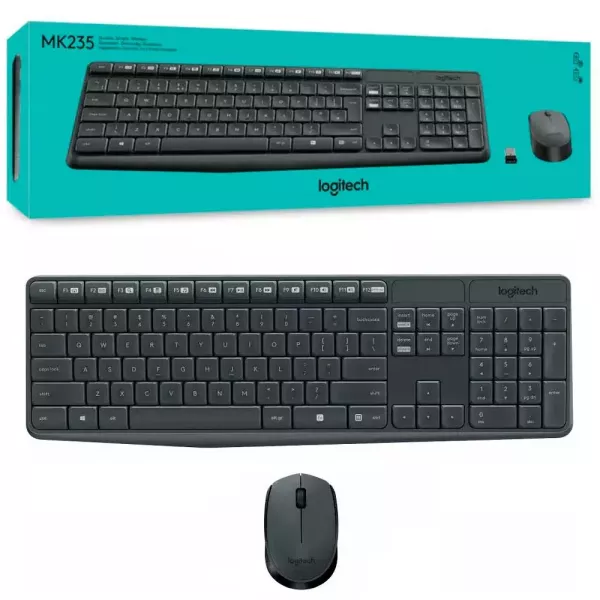 TECLADO Y MOUSE KIT LOGITECH MK235 INALAMBRICO ESPAÑOL
